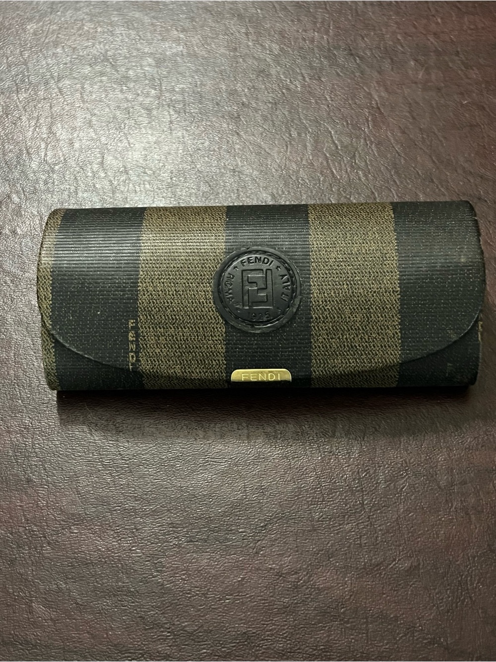 Vintage Fendi Zucca Stripe Glasses Case